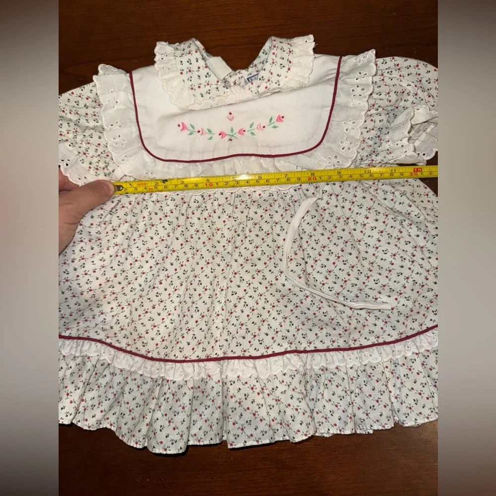 Nanas Pet By JcPenny Vintage Baby Ditsy Dress with Bib Size 18m
